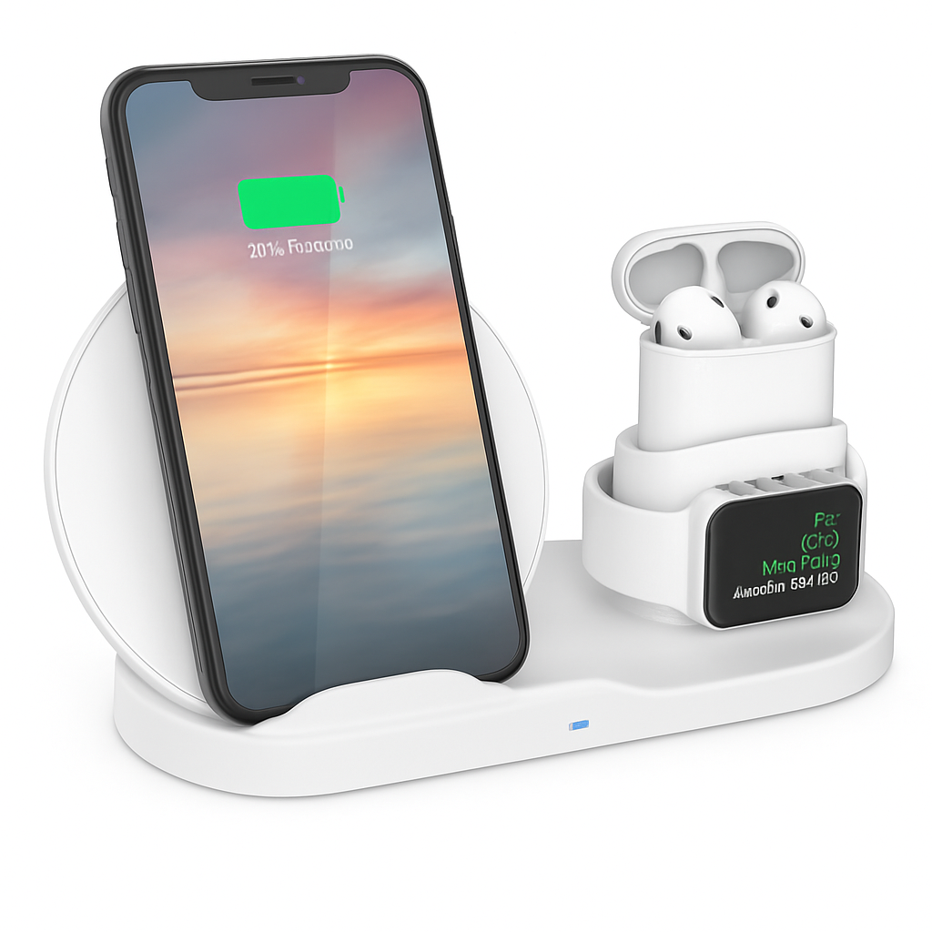 Wireless Charging Station for iPhone, Watch & Earbuds