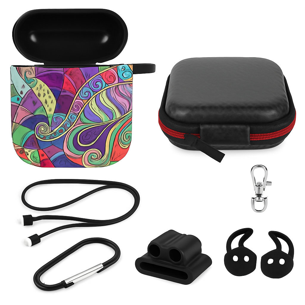 Case with Silicone Cover, Strap and Ear Hooks