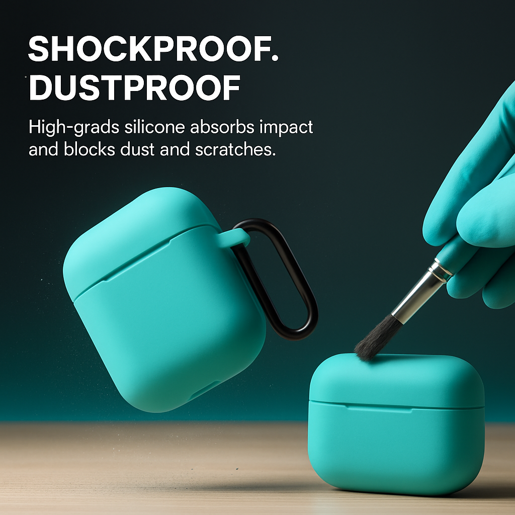 Case with Silicone Cover, Strap and Ear Hooks