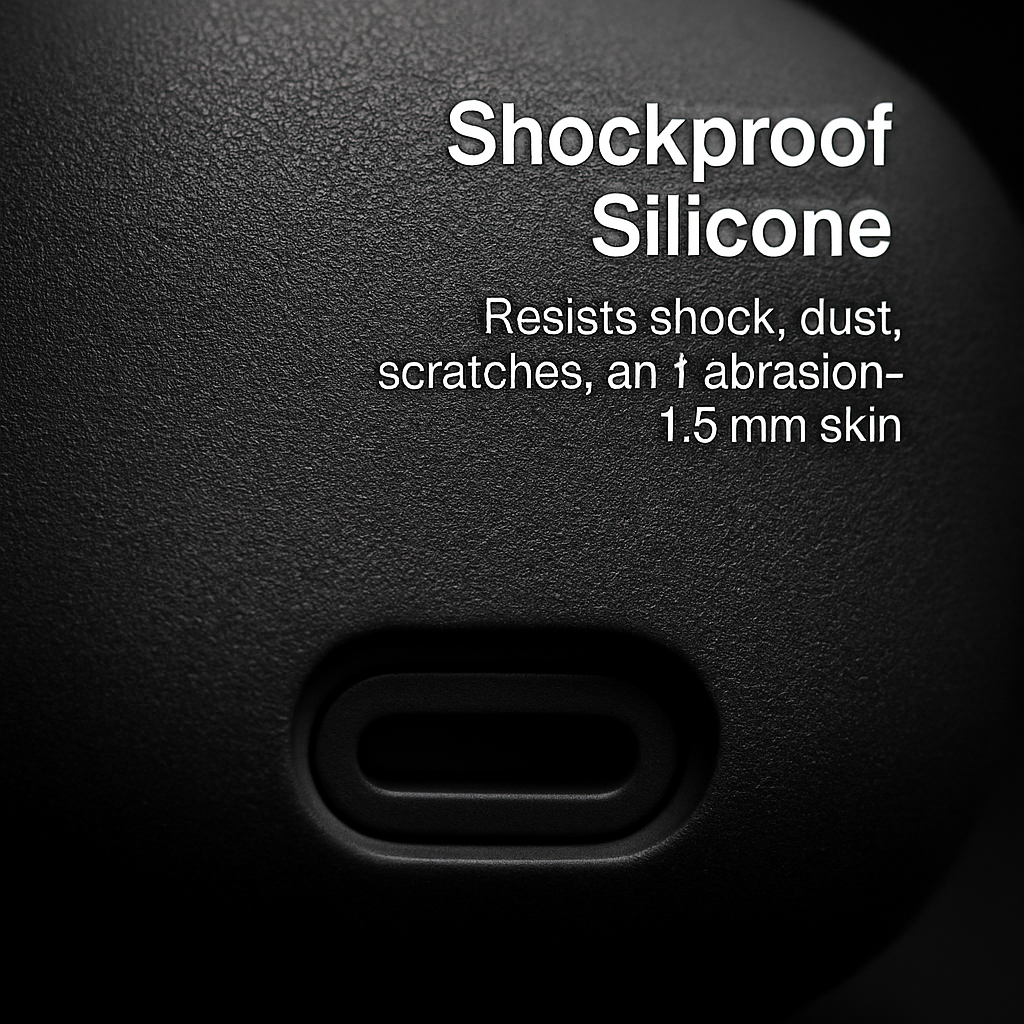 Case with Silicone Cover, Strap and Ear Hooks