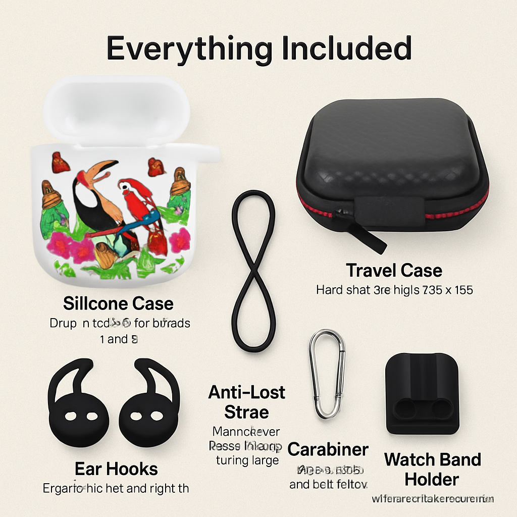Case with Silicone Cover, Strap and Ear Hooks