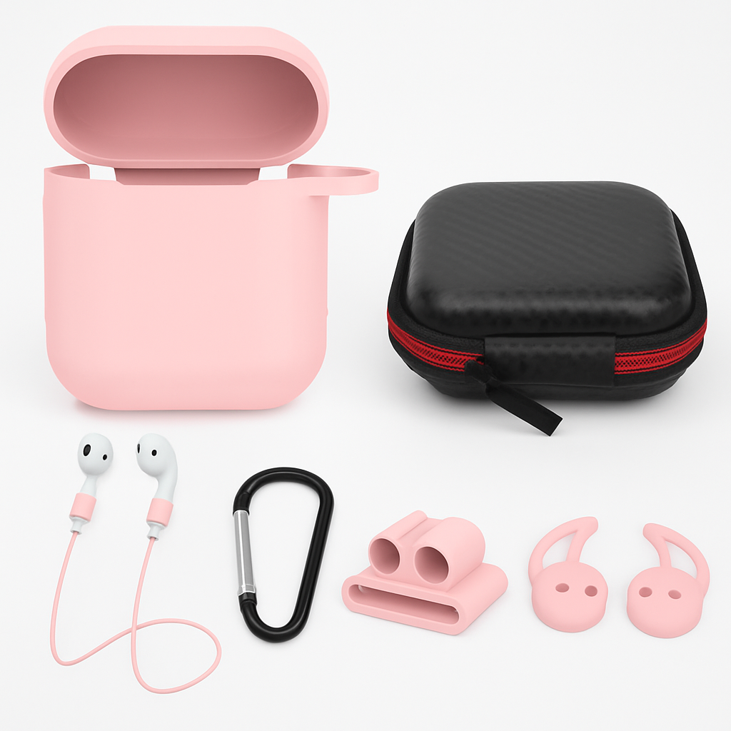 Case with Silicone Cover, Strap and Ear Hooks
