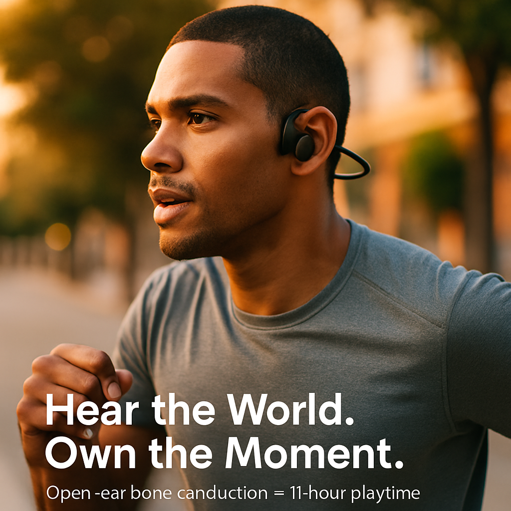 Wireless Bone Conduction Headphone Open Ear Sports Headset