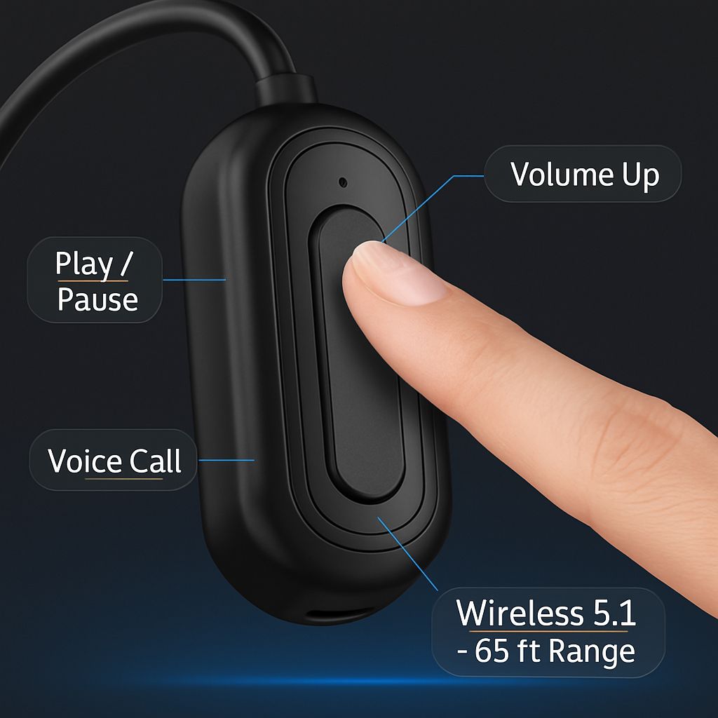 Wireless Bone Conduction Headphone Open Ear Sports Headset