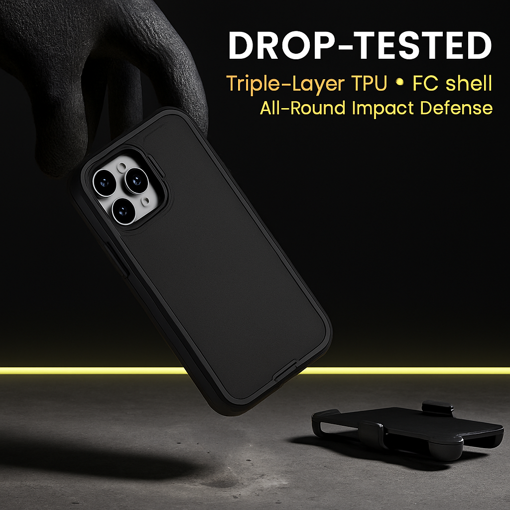 Shockproof Phone Case: All-Round Protection with Belt Clip