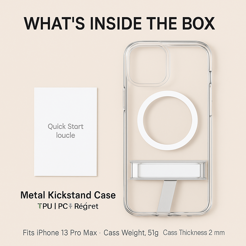 Metal Kickstand Clear Case for iPhone – MagSafe Ready