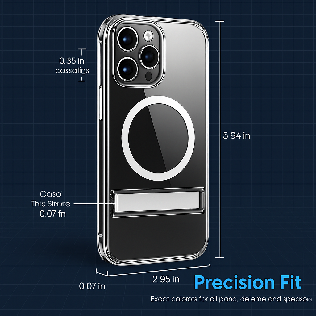 Metal Kickstand Clear Case for iPhone – MagSafe Ready