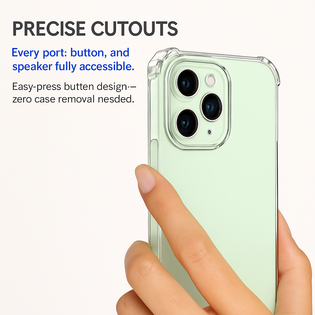 Shockproof Clear Phone Case for iPhone - Protective & Clear