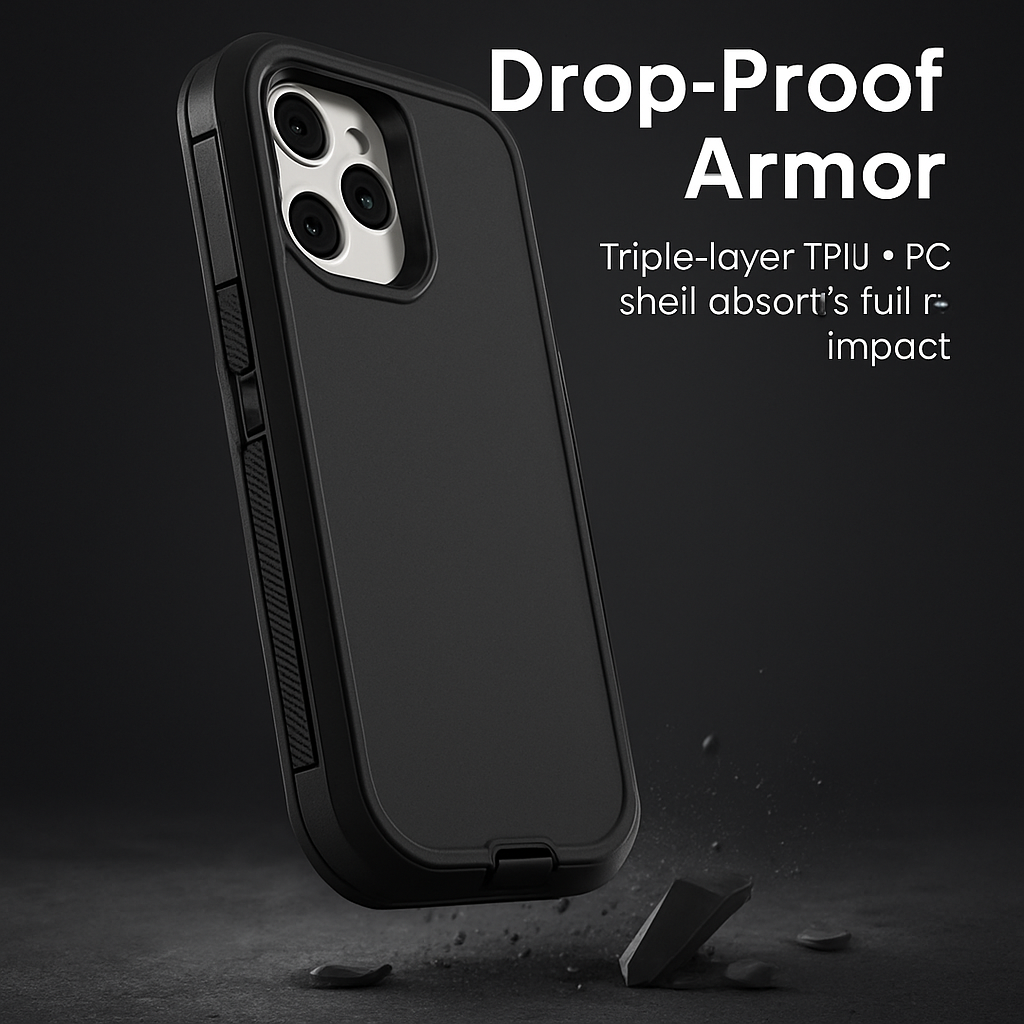 Shockproof Phone Case: All-Round Protection with Belt Clip