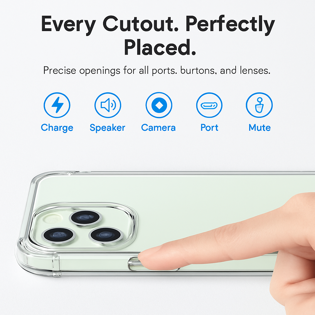 Shockproof Clear Phone Case for iPhone - Protective & Clear