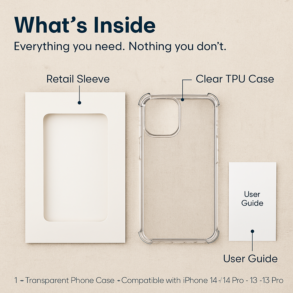 Shockproof Clear Phone Case for iPhone - Protective & Clear