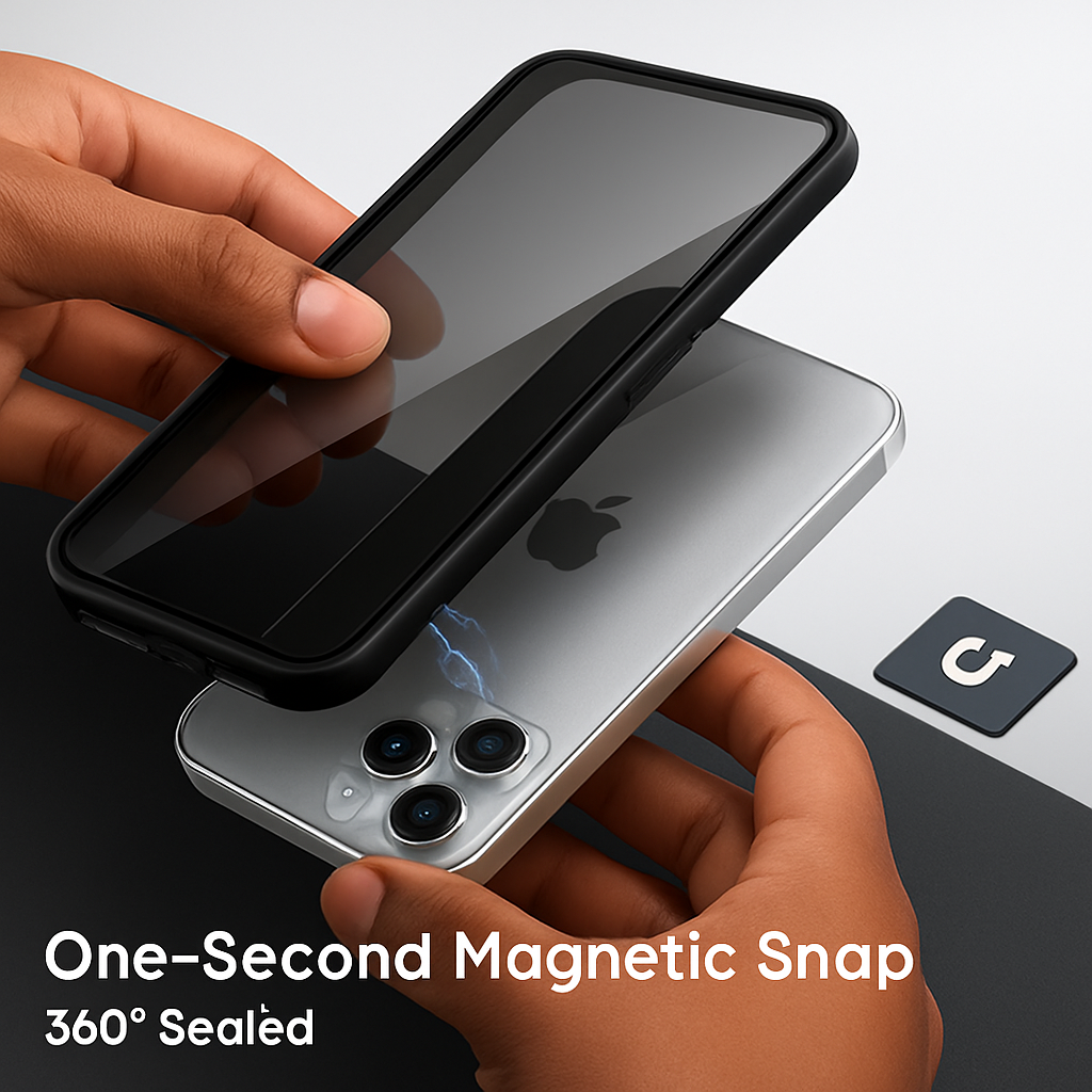 Privacy Magnetic Phone Case 360° Anti-Spy Full Protection