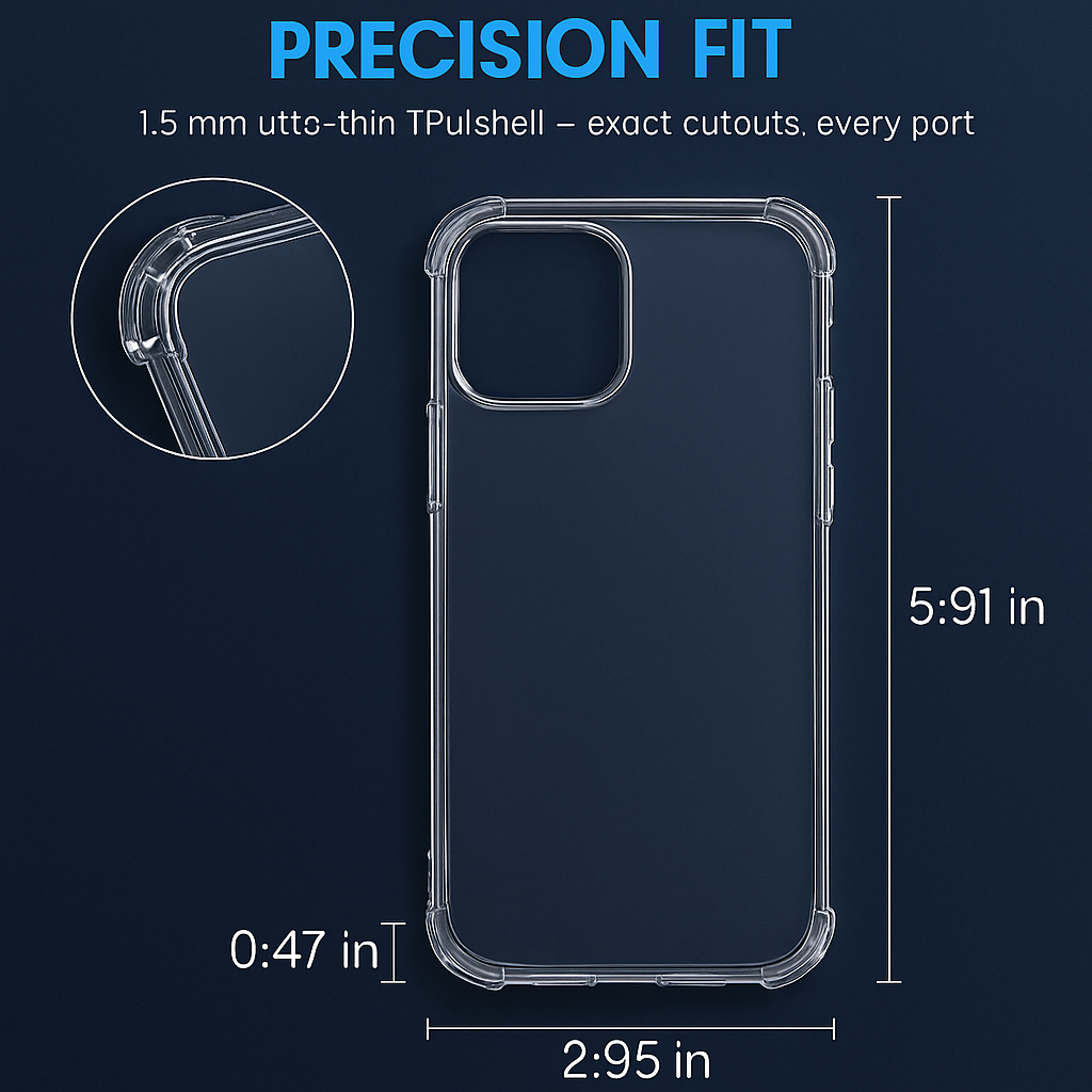 Shockproof Clear Phone Case for iPhone - Protective & Clear