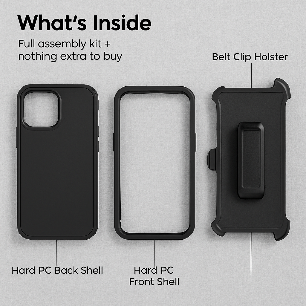 Shockproof Phone Case: All-Round Protection with Belt Clip