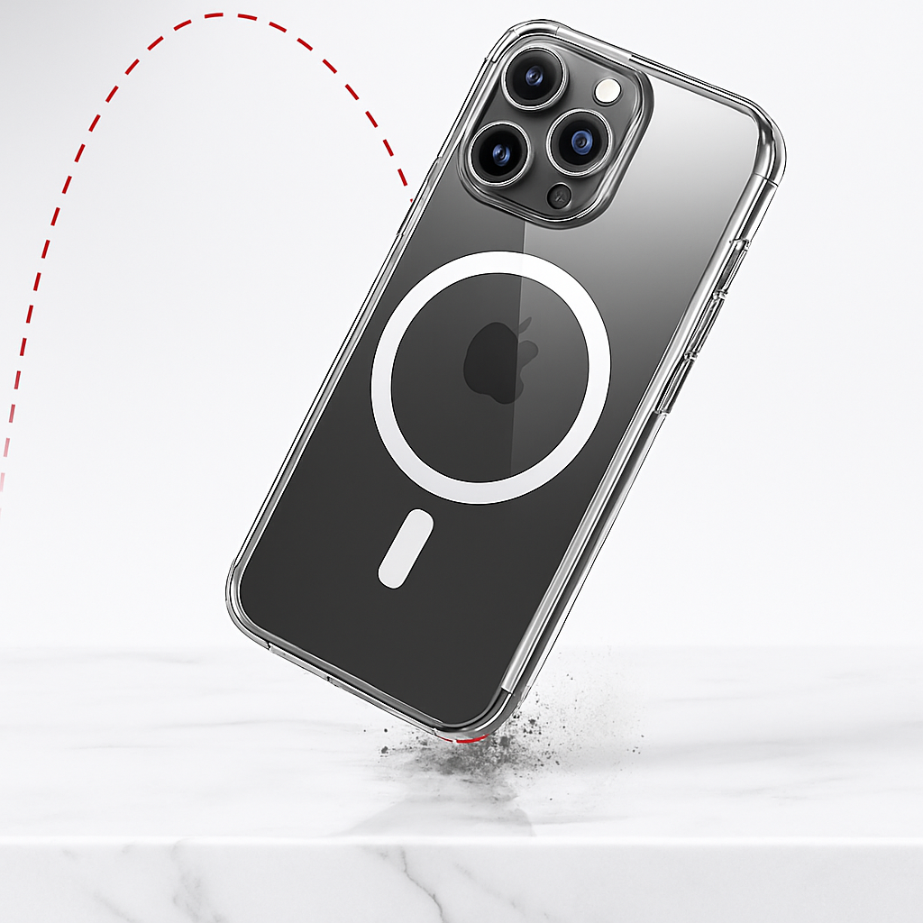 Metal Kickstand Clear Case for iPhone – MagSafe Ready