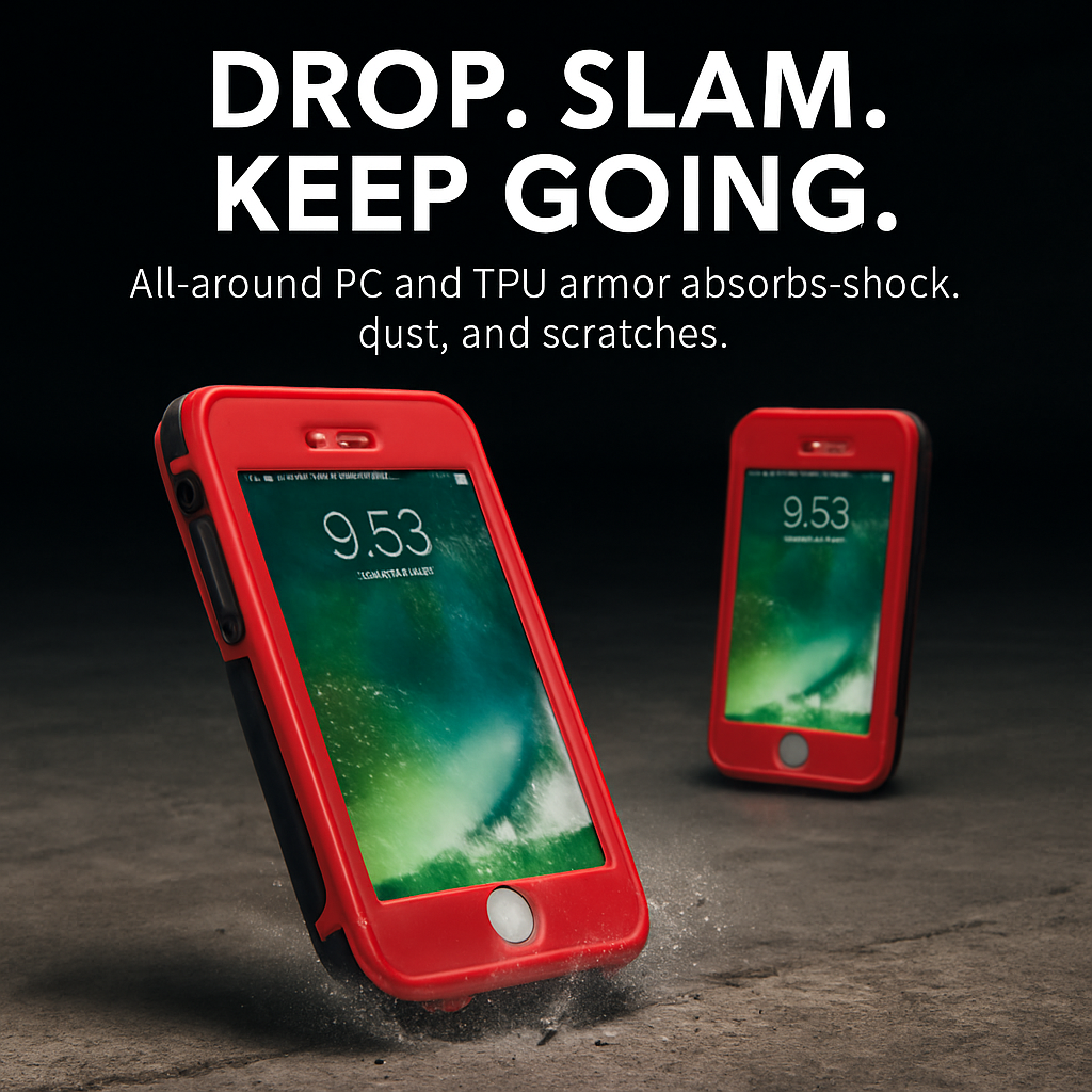 Rugged Water-proof Hybrid Full Cover Case For iPhone 7 Plus