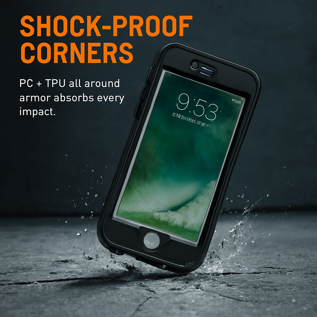 Rugged Water-proof Hybrid Full Cover Case For iPhone 7