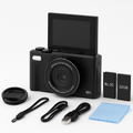 5K 75MP Digital Camera for Photography Anti-Shake WiFi Vlogging Video Camera with 9 Shooting Modes 18X Zoom Fill Light Webcam Function 2 Batteries 32G