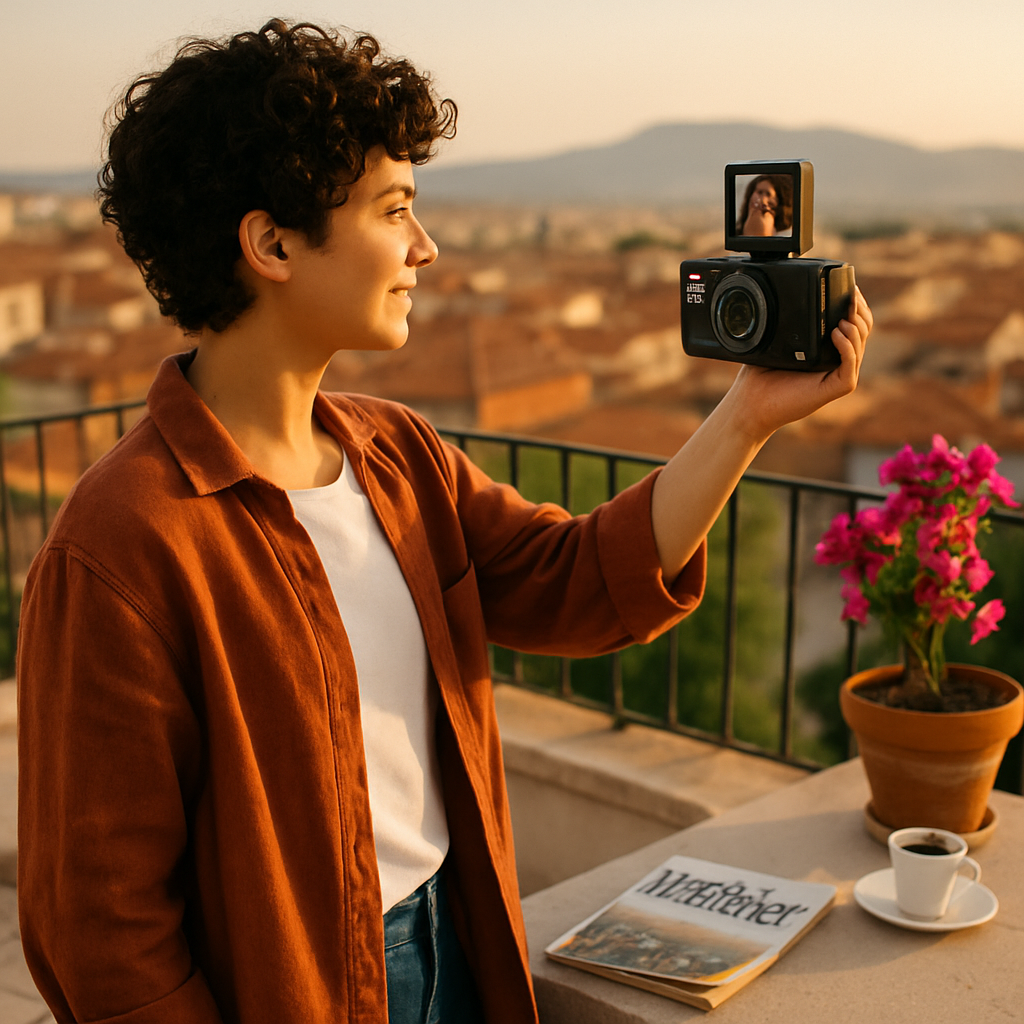 5K 75MP Digital Camera for Photography Anti-Shake WiFi Vlogging Video Camera with 9 Shooting Modes 18X Zoom Fill Light Webcam Function 2 Batteries 32G