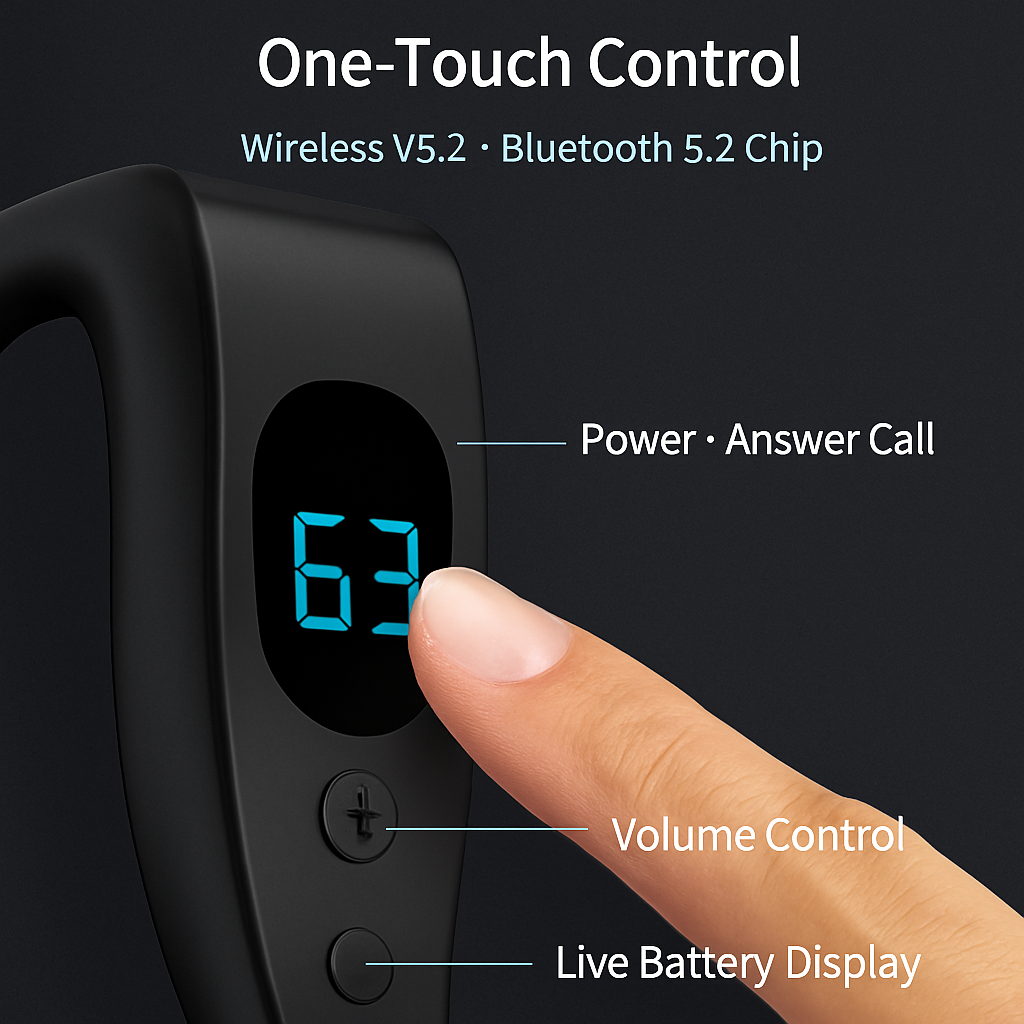 Wireless Earpiece with Hook for Hands-Free Calls