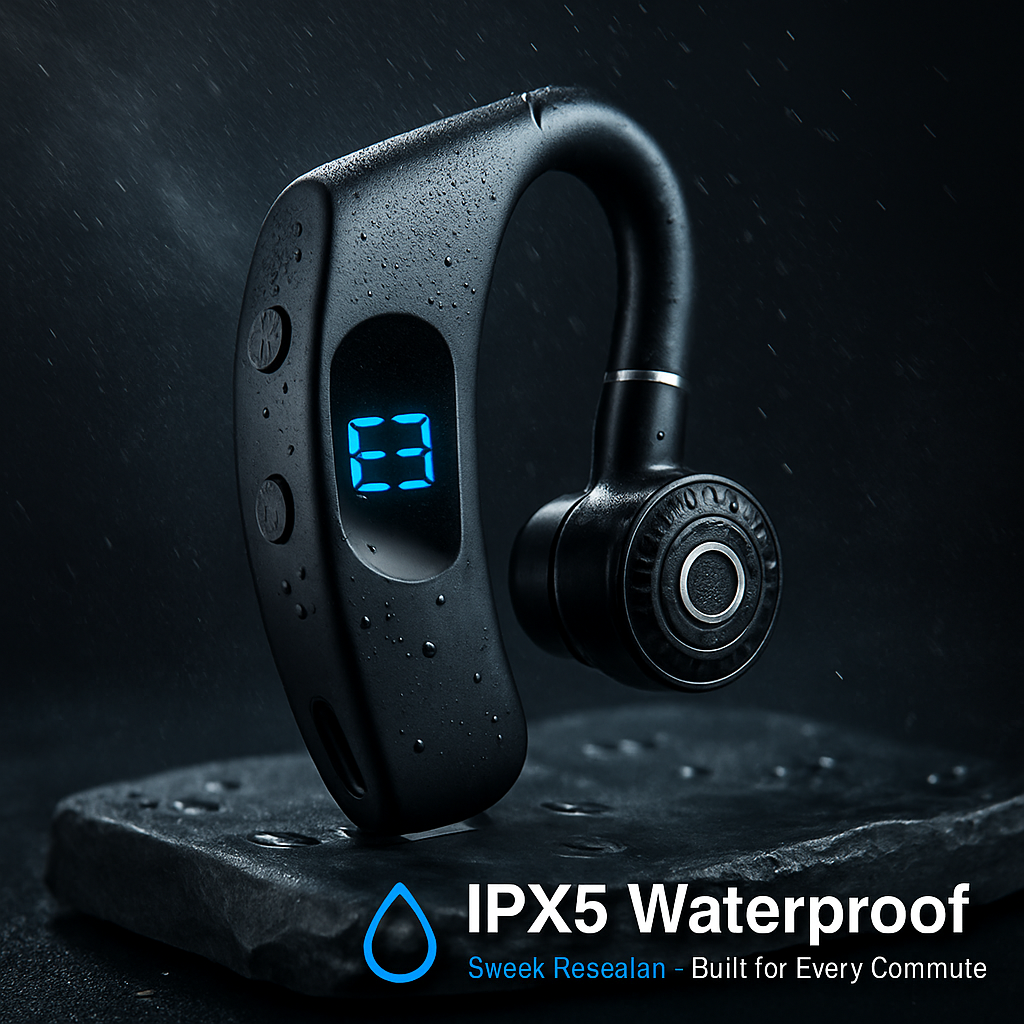 Wireless Earpiece with Hook for Hands-Free Calls