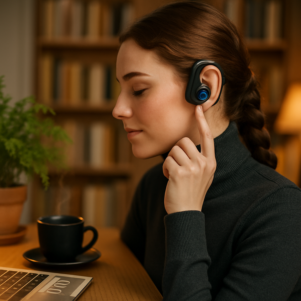 Wireless Earpiece with Hook for Hands-Free Calls