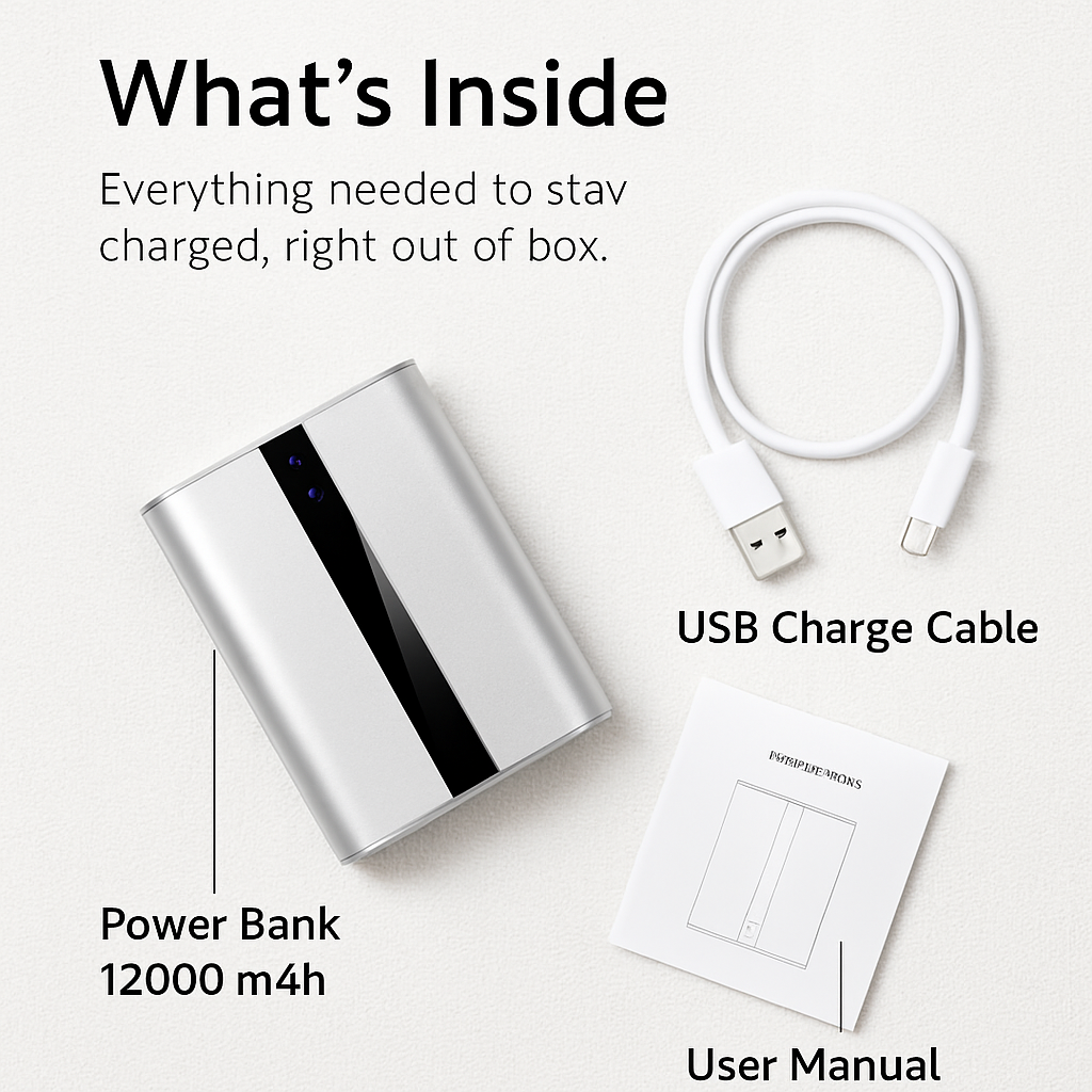 12000mAh Portable Charger with Dual USB Ports 3.1A Output Power Bank Ultra-Compact External Battery Pack Fast Charging for IOS Phone Samsung Xiaomi ZT