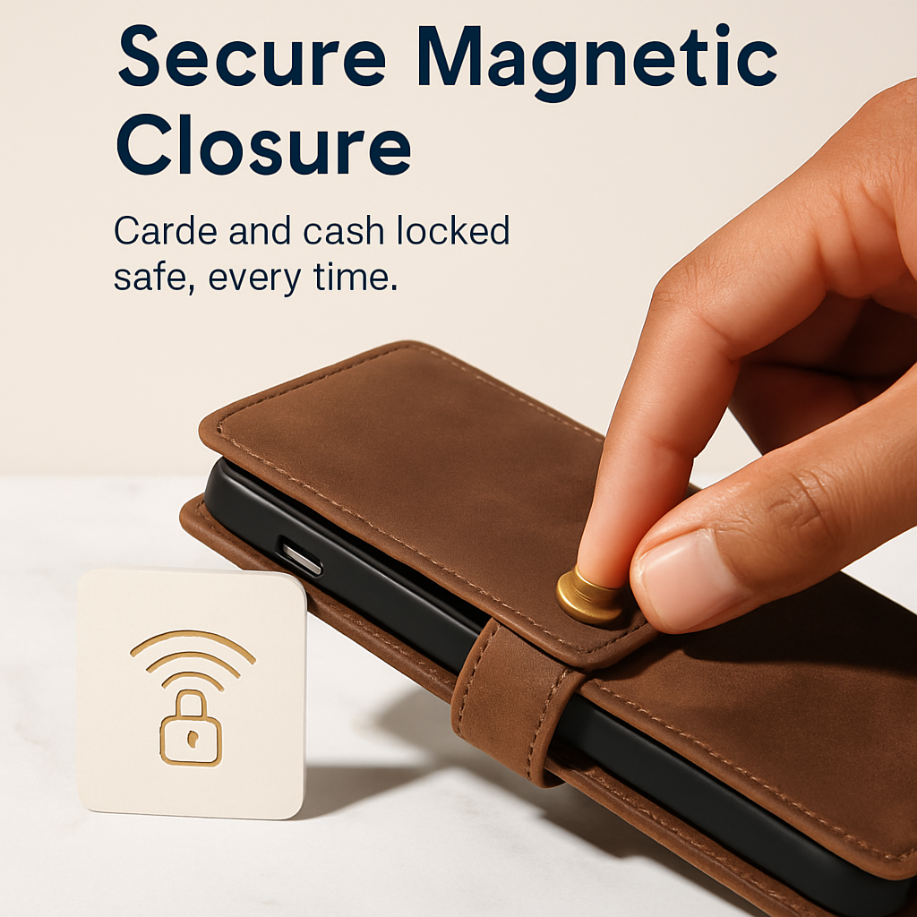 Wallet Case with Detachable Phone and Card Wallet