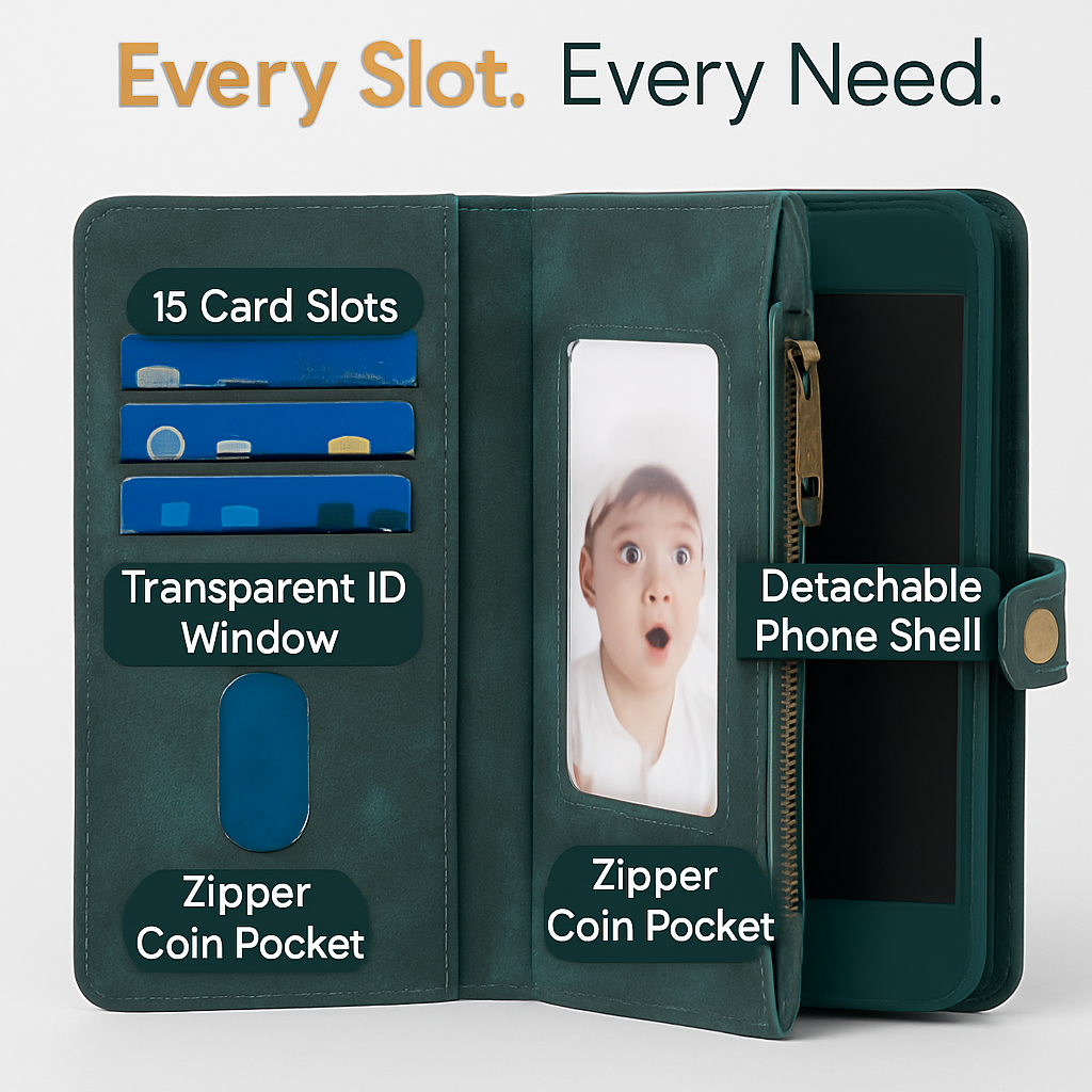 Phone Wallet Case for iPhone 8 Plus with Slim Pocket