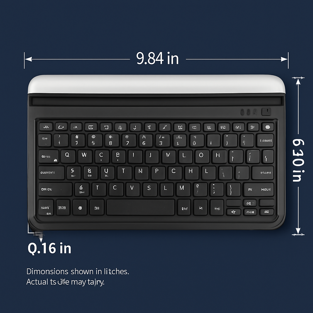 Ultra-portable Wireless Keyboard with Built-in Stand for KOCASO MX1080 and iNova EX1080 in Silver