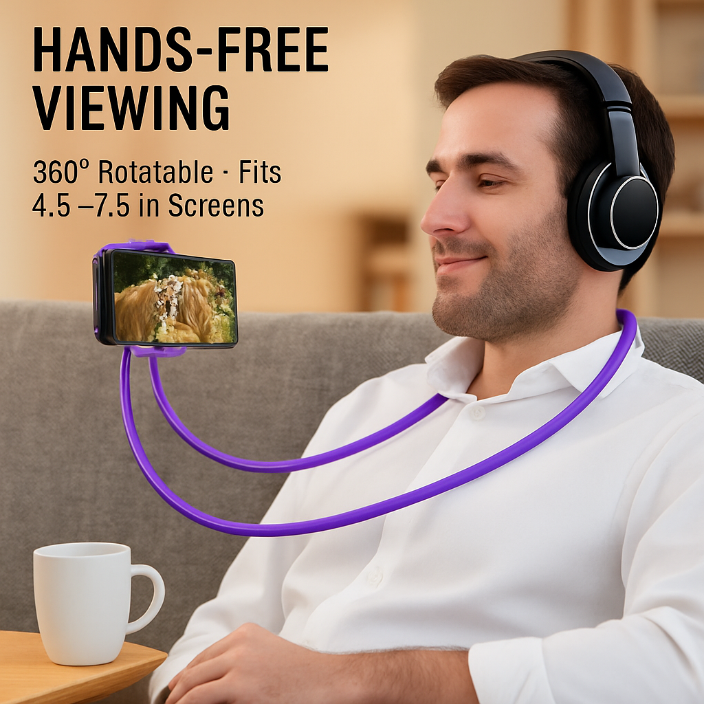 Phone Holder with Adjustable Gooseneck for Desk Setup