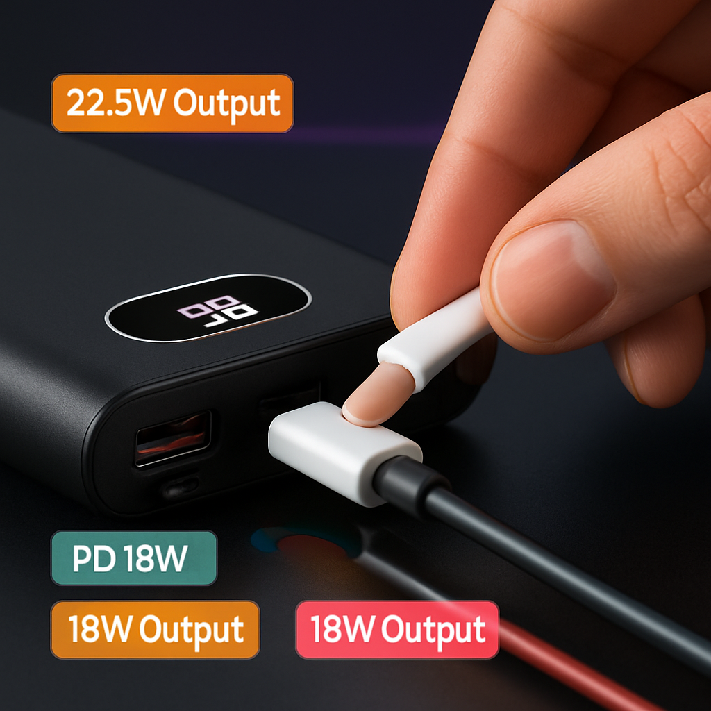 20000Mah Power Bank Portable Charger External Battery Pack 22.5W Super Fast Charging with LED Display Flashlight Fit for iPhone Samsung