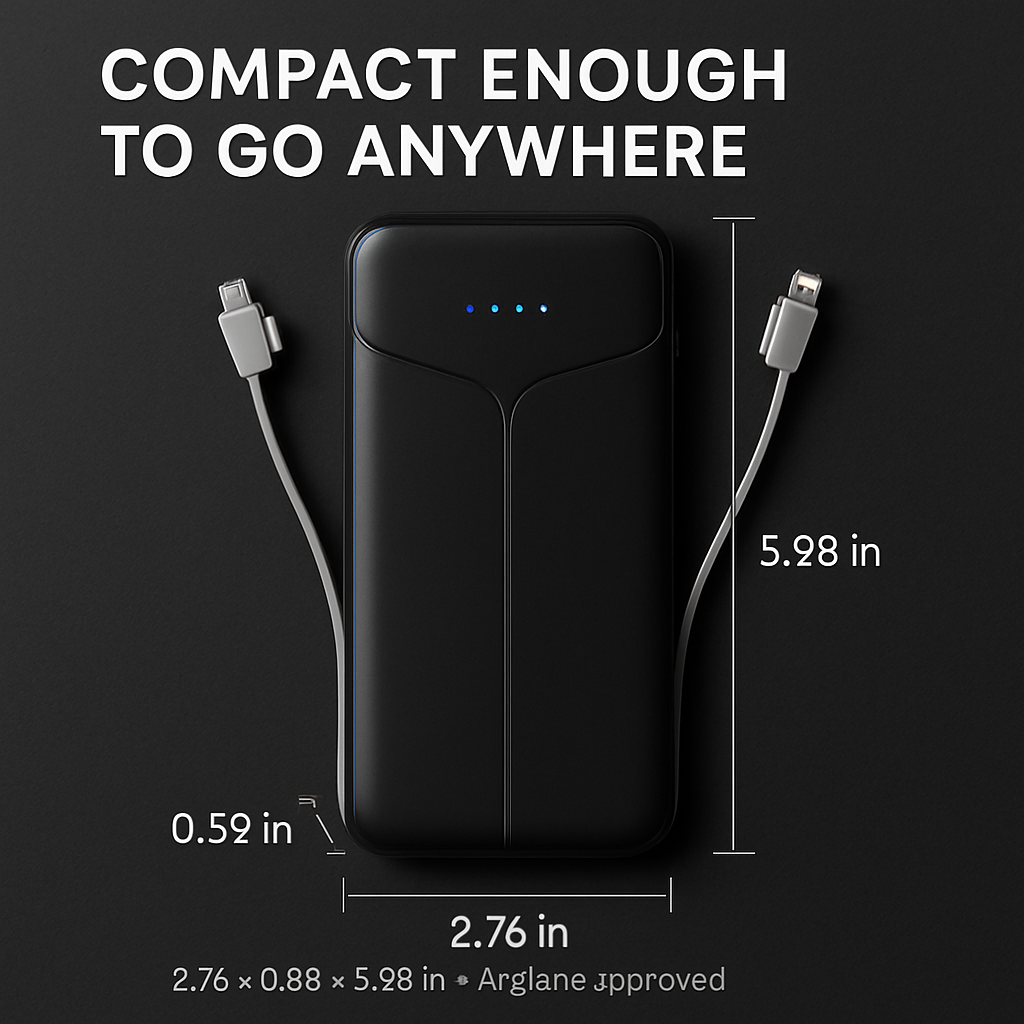 Power Bank Portable Charger with Built-in Cables