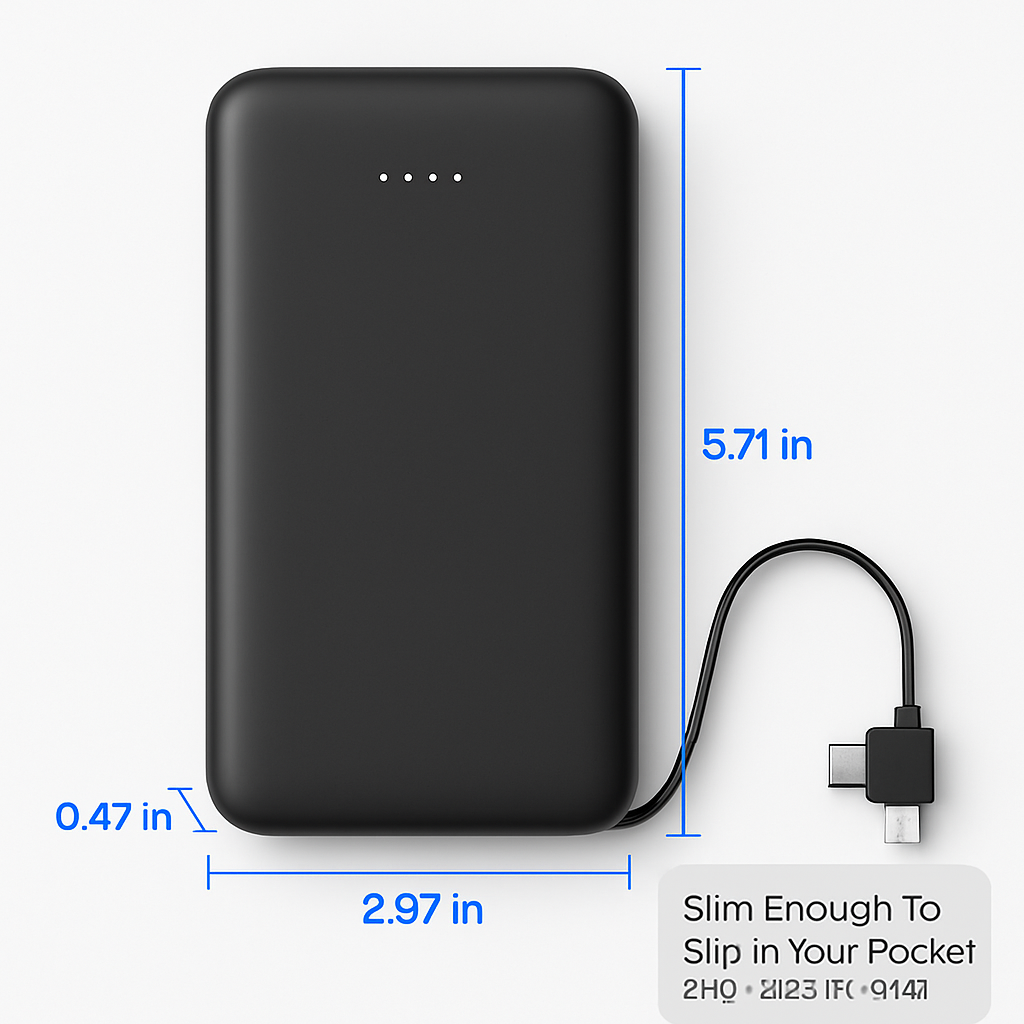 Power Bank Portable Charger with Type-C Cable for iPhone