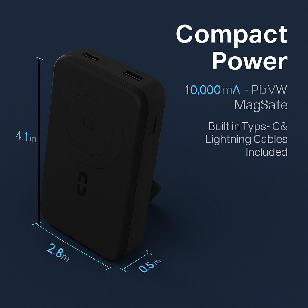 MagSafe 3-in-1 10000mAh Power Bank with Stand