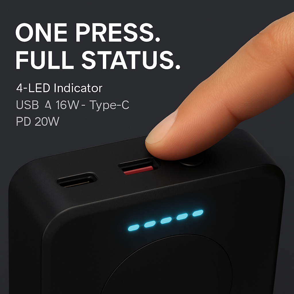MagSafe 3-in-1 10000mAh Power Bank with Stand