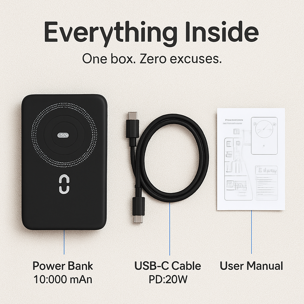 MagSafe 3-in-1 10000mAh Power Bank with Stand