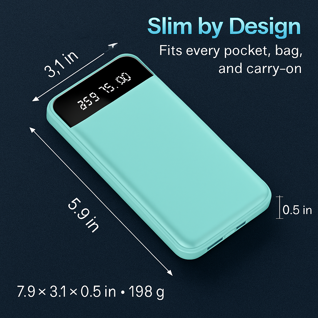 Power Bank Portable Slim Charger Dual USB Output