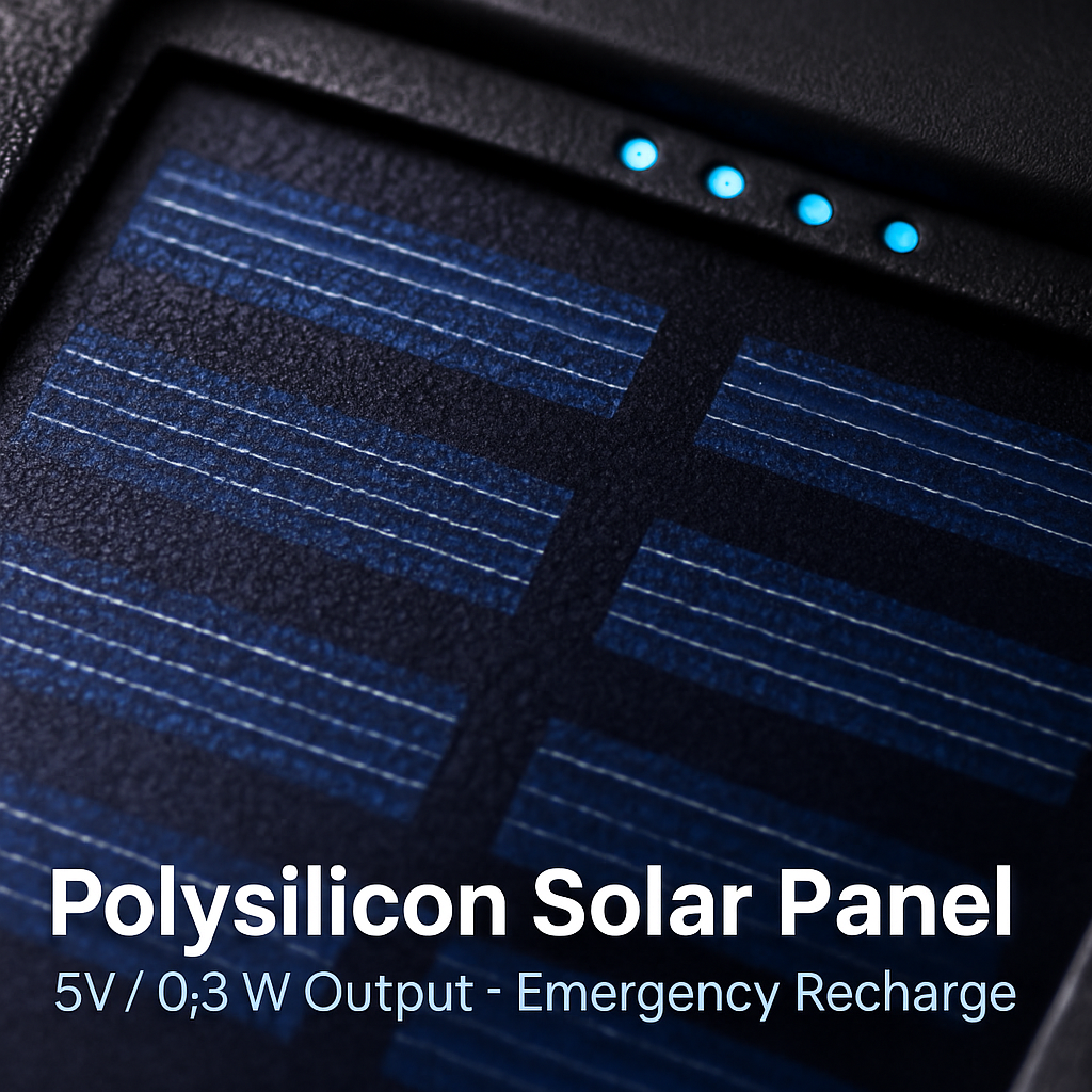 Solar Power Bank with Dual USB Ports and Compass
