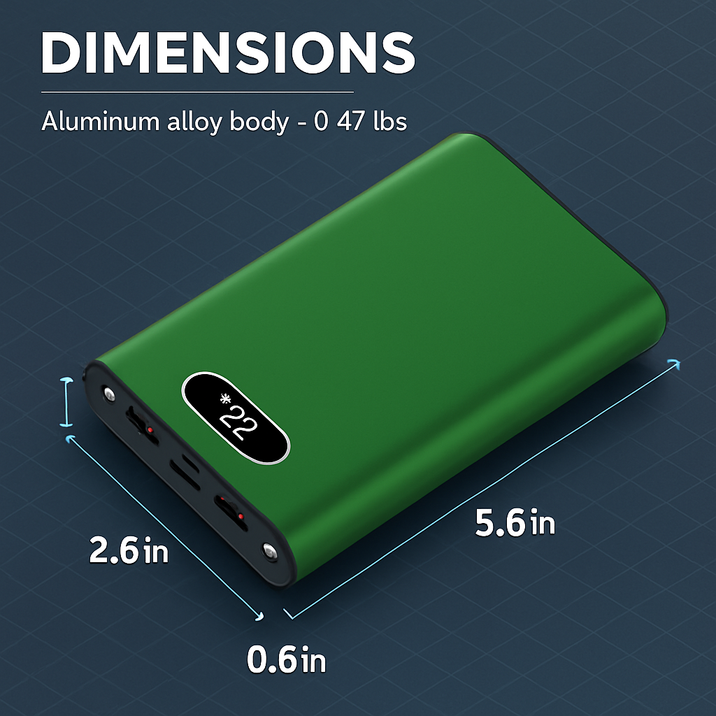 20000Mah Power Bank Portable Charger External Battery Pack 22.5W Super Fast Charging with LED Display Flashlight Fit for iPhone Samsung