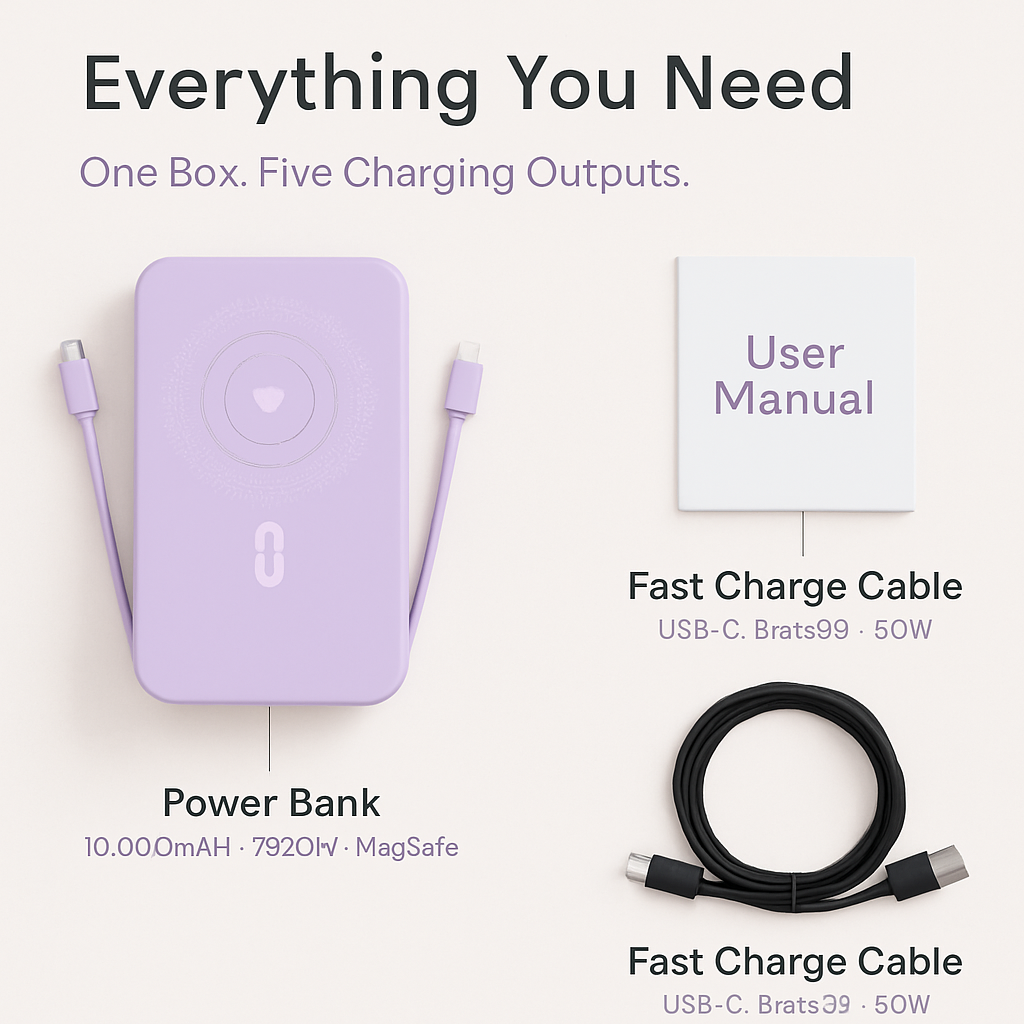 MagSafe 3-in-1 10000mAh Power Bank with Stand