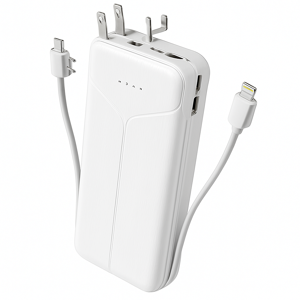 Power Bank Portable Charger with Built-in Cables