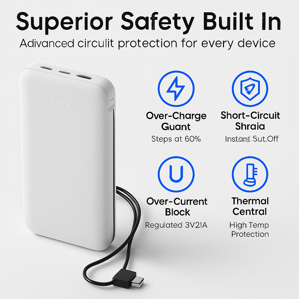 Power Bank Portable Charger with Type-C Cable for iPhone