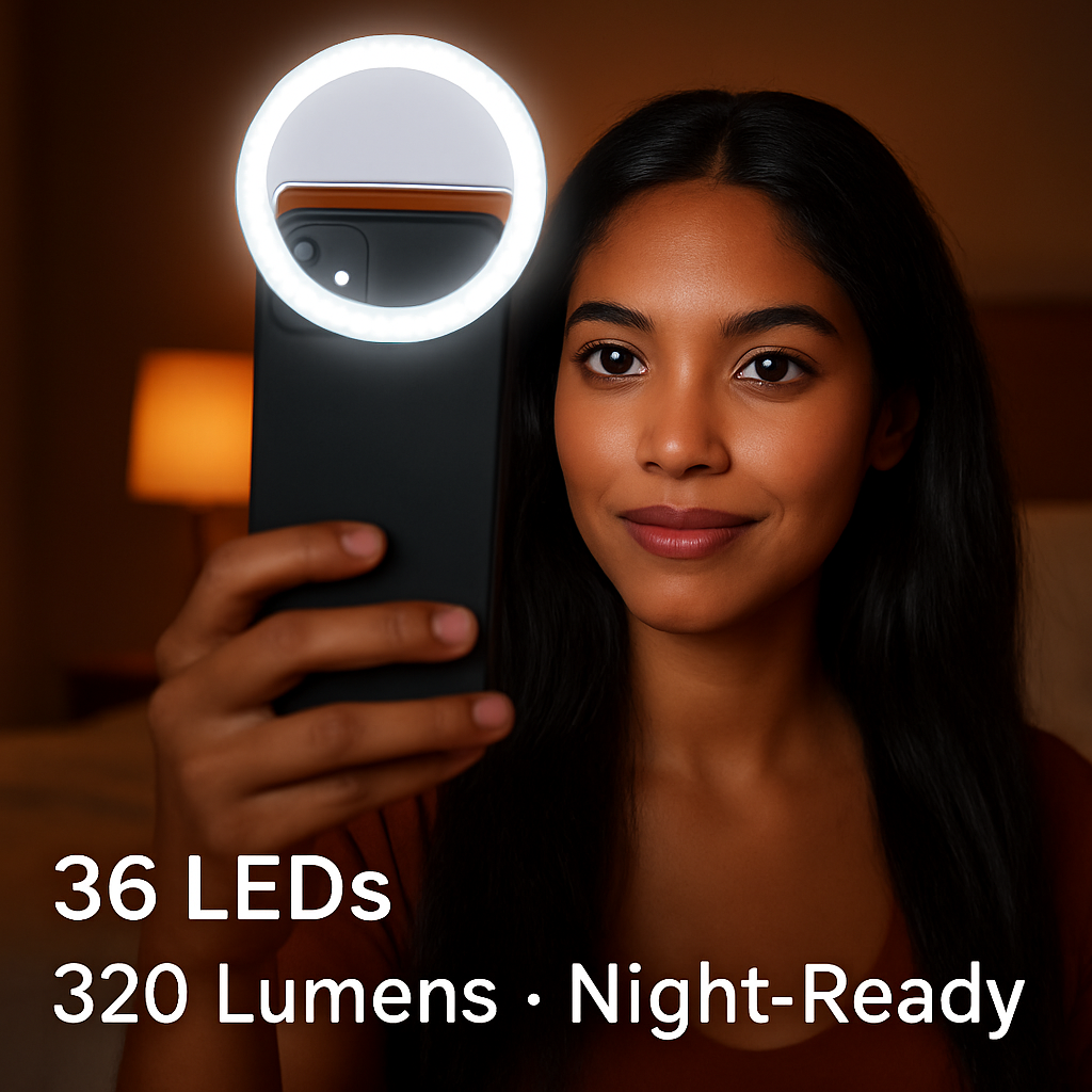 Selfie Ring Light Clip for Phones and Tablets - Portable