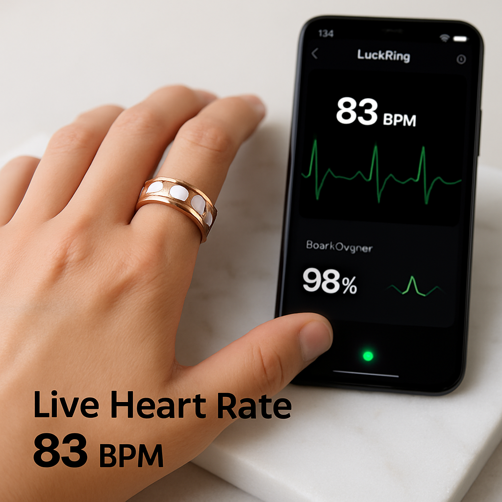 Smart Ring Health Tracker Fitness/Sleep/Stress/HRV Tracker with Charging Case Magnetic Charging Cable for Women & Men Compatible with iOS & Android 7-