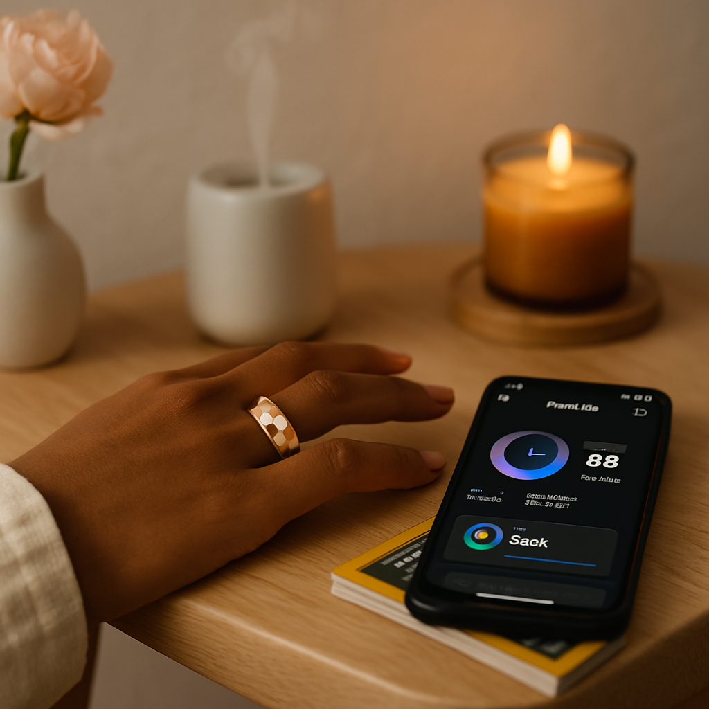 Smart Ring Health Tracker Fitness/Sleep/Stress/HRV Tracker with Charging Case Magnetic Charging Cable for Women & Men Compatible with iOS & Android 7-
