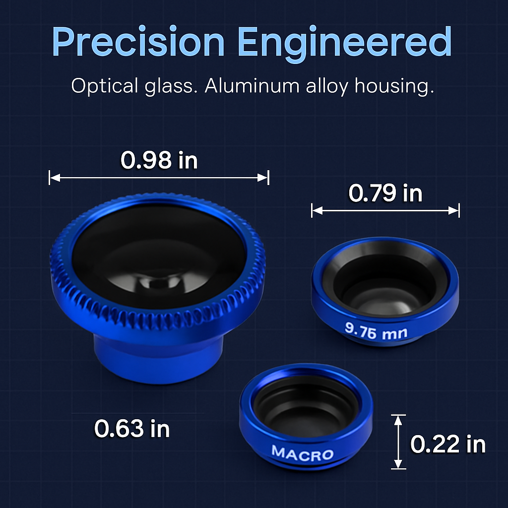 Phone Camera Lens Kit Magnetic 180°Fisheye Lens 0.67xWide Angle 10X Macro Lens for iPhone X /8/7/6s Samsung Galaxy S10/S9