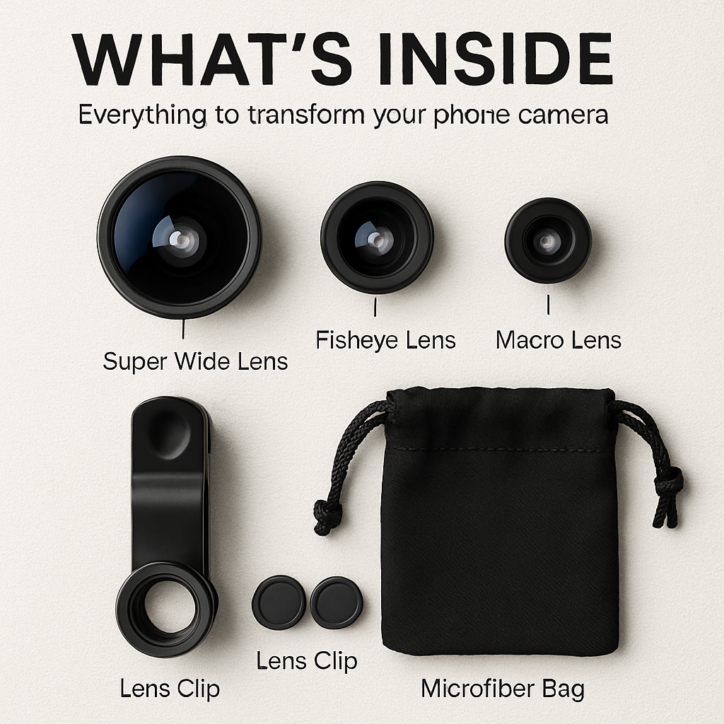 3-in-1 Universal Clip Photo Lens Kit for Smartphones
