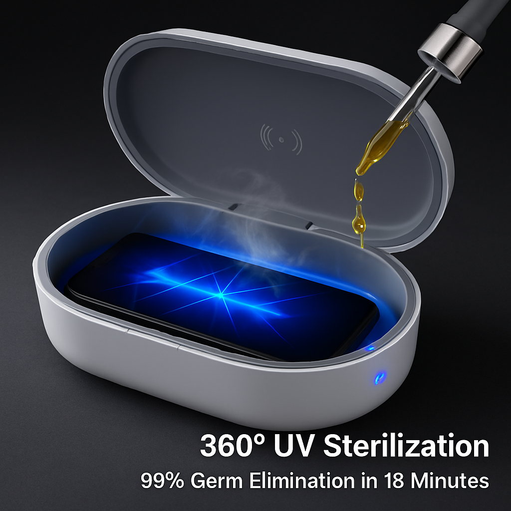 UV Light Phone Sanitizer Box with Wireless Charging