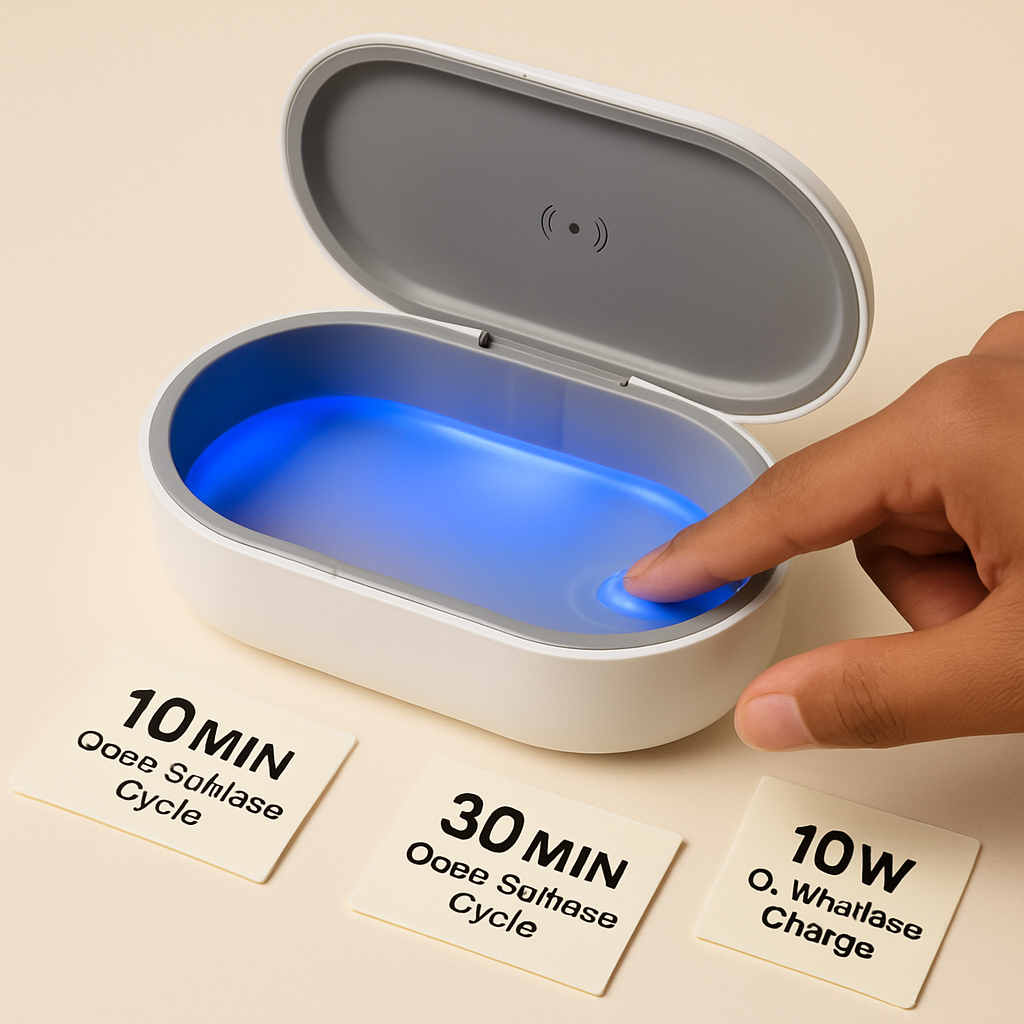UV Light Phone Sanitizer Box with Wireless Charging
